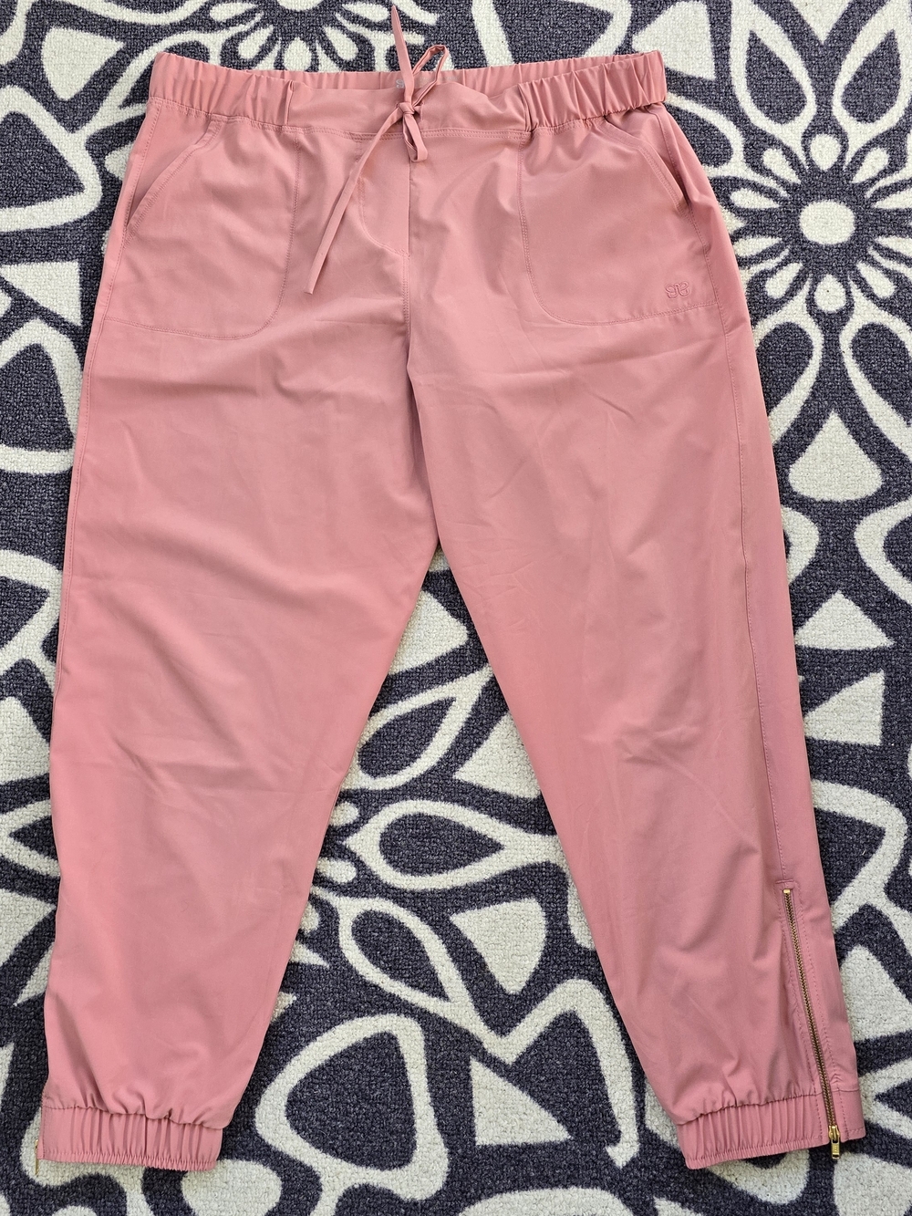Albion Dusty Rose Drawstring Joggers Petite Large - Picture 3 of 8